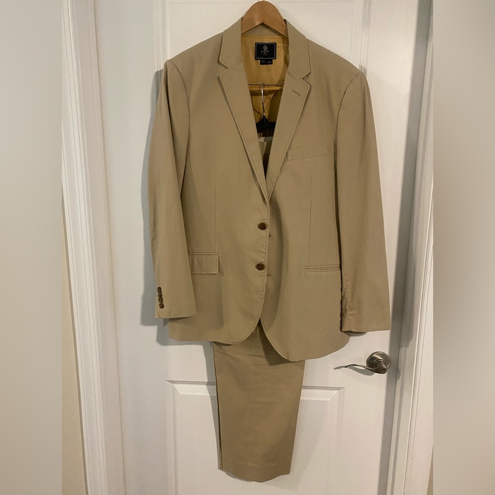 J. Crew Light Tan Suit 46R Jacket 38/32 Pants